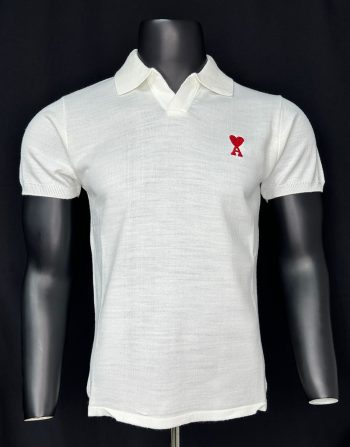 Ami Paris Polo Yaka Triko Beyaz