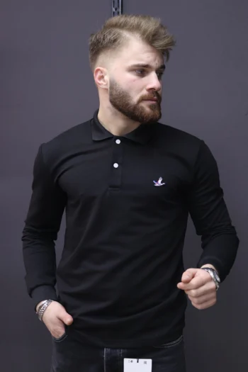 BEYMEN Siyah Kumaş Yaka Polo