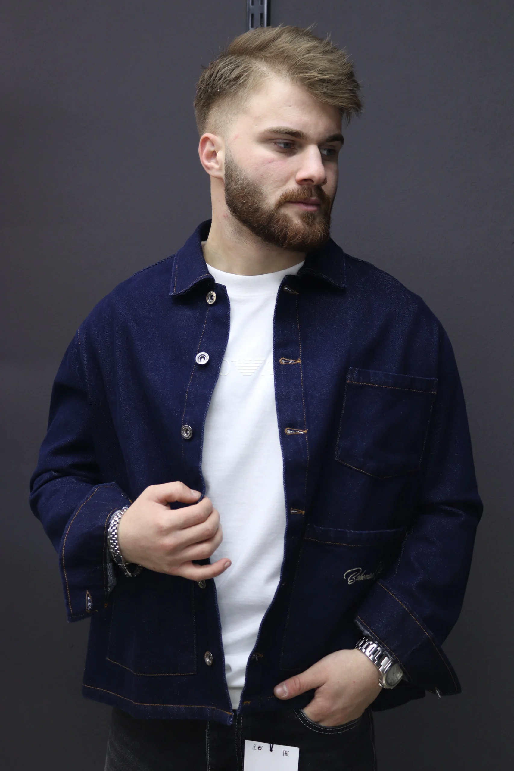 Dikiş baskılı kot ceket (1)