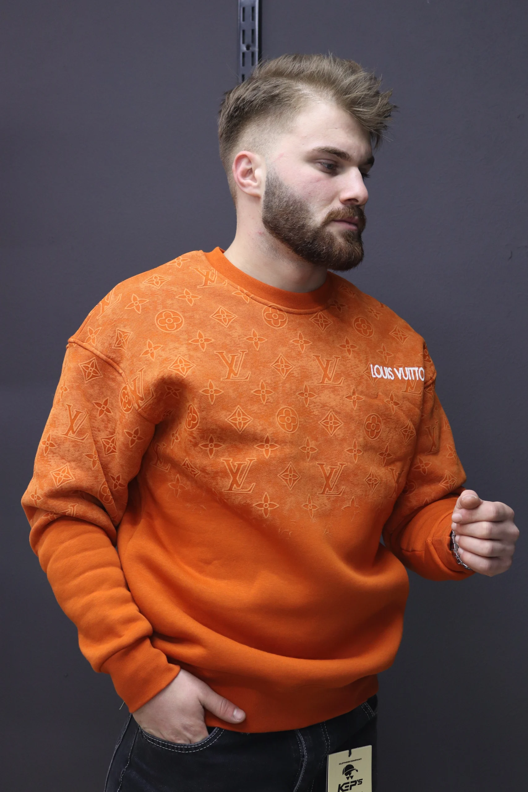 LV Baskı bisiklet yaka sweat (4)