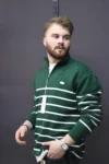 Lacoste çizgili yarım fermuar triko (1)