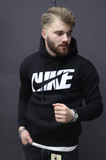 NIKE Beyaz Baskı Kapüşonlu Sweat